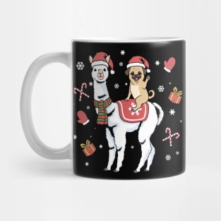 Christmas Pug Llama Dog Merry Christmas Alpaca Mug